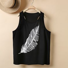 Топ без рукавов с перьями Shein