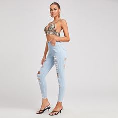 Рваные джинсы скинни с хорошей эластичностью Shein
