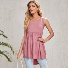 Обычный длинный жилет с короткими передней и задней частью Shein