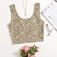 Короткий жилет в полный узор Shein