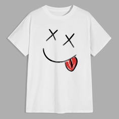 Мужская футболка с коротким рукавом с рисунком Shein