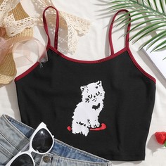 Топ с отделкой Cat Shein