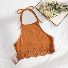 Полый топ на шнуровке после лазера Shein