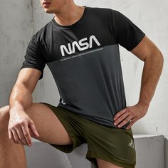 Мужская спортивная футболка с вышитым лицом и буквами-логотипом Shein