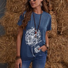 Топ с принтом бабочки и одуванчика Shein