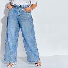 Прямые джинсы размера плюс с карманом Shein