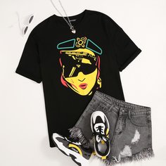 Объект Повседневный Футболки Shein