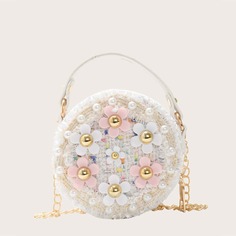 Круглая сумка с цветком для девочек Shein
