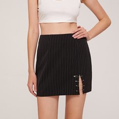 Юбка в полоску со скрепками Shein