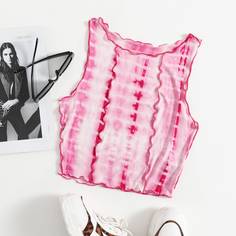 Жилет тай-дай с простроченными краями Shein