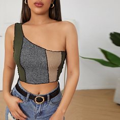 Контрастный топ на одно плечо Shein