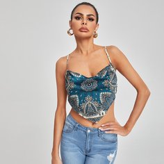 Топ на бретелях с графическим принтом Shein