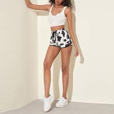 Шорты с контрастной отделкой и принтом тай дай Shein