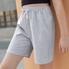 Однотонные шорты для девочек Shein