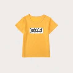 буква Повседневный Футболки для маленьких мальчиков Shein