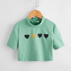 Футболка с принтом сердца для девочек Shein