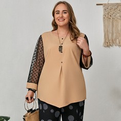 Блузка размера плюс с контрастным рукавом Shein