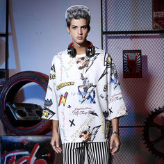 Мужская футболка с оригинальным принтом Shein