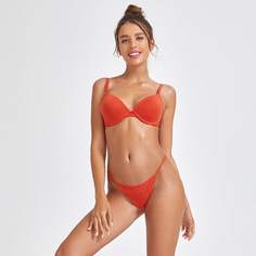 Однотонный бюстгальтер на косточках Shein