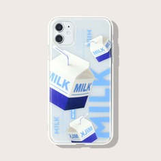 Прозрачный чехол для телефона с узором молока Shein