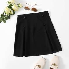 Однотонная двубортная юбка Shein