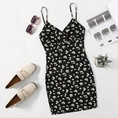 На запах цветочный Повседневный Платья размер плюс Shein