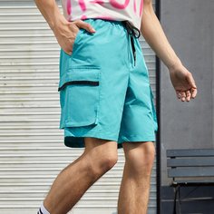 Мужские шорты на кулиске с карманом Shein