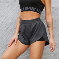 2 в 1 спортивные шорты Shein