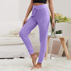 Однотонные трикотажные брюки с узлом Shein