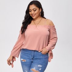 Блузка размера плюс с узлом Shein