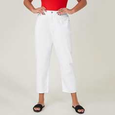 на пуговицах Одноцветный Джинсы размер плюс Shein