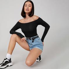 Одноцветный Повседневный Боди Shein