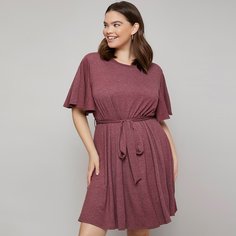 Оригинальное платье размера плюс с поясом Shein