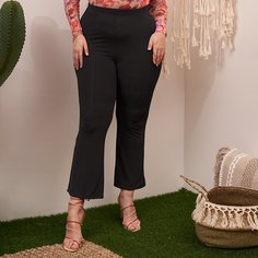 Вязаные брюки-клеш размера плюс в рубчик Shein