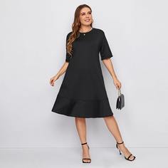 Однотонное платье размера плюс Shein