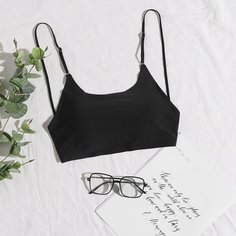 Однотонный бесшовный бюстгальтер Shein