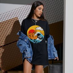 Графический Повседневный Футболки Shein