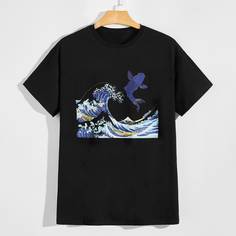 Мужская футболка с коротким рукавом с графическим принтом Shein