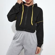 на кулиске Одноцветный Спортивные куртки Shein