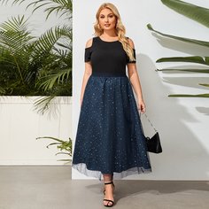 Футболка и сетчатая юбка размера плюс Shein