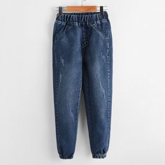 Карман Одноцветный Джинсы для девочек Shein