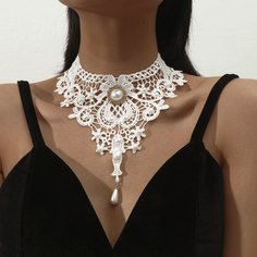 Кружевное ожерелье с искусственным жемчугом Shein