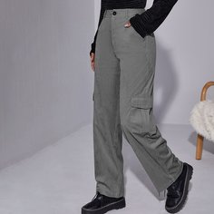 Вельветовые брюки с карманом Shein