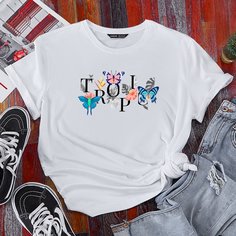 Цветочный Повседневный Футболки Shein