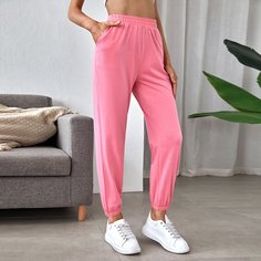 с карманами Одноцветный Спортивные брюки Shein