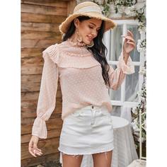 Складки Одноцветный Бохо Блузы Shein