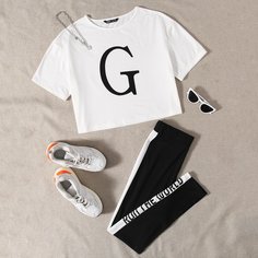 Боковая полоса Спортивный Повседневный костюм Shein
