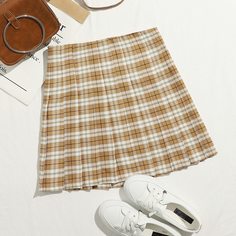 Юбка в клетку с молнией Shein