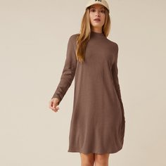 Однотонное платье с воротником-стойкой Shein