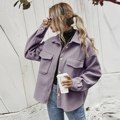 Асимметричное пальто с карманом Shein